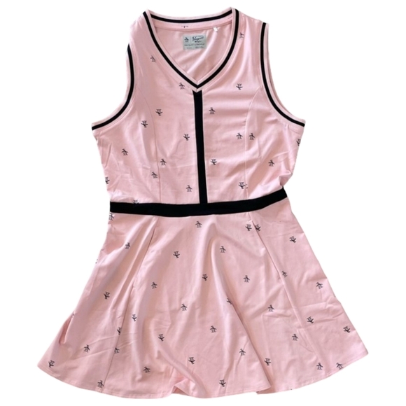 NWT Original Penguin Logo Tennis Dress Pink Sleeveless Athletic Size M - Picture 11 of 16